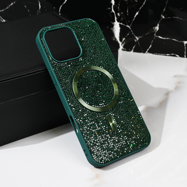 Maska za iPhone 16 Pro Max 6.9 Magsafe Glam zelena - 219446