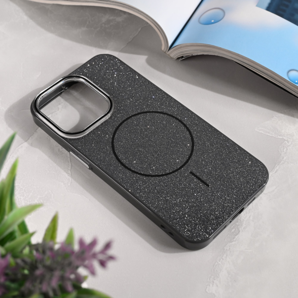 Maska za iPhone 13 Pro 6.1 Magsafe Sparkle Dust crna - 221007