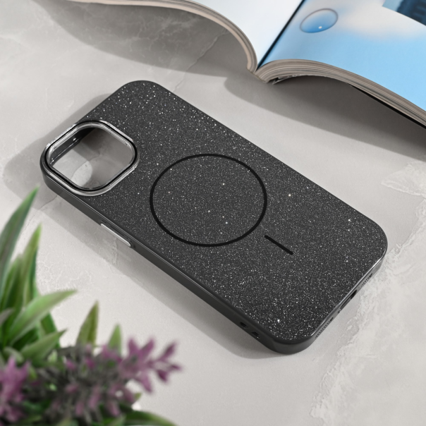Maska za iPhone 15 6.1 Magsafe Sparkle Dust crna - 221010