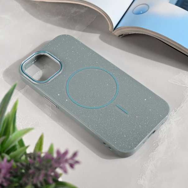Maska za iPhone 15 6.1 Magsafe Sparkle Dust zelena - 221012-1