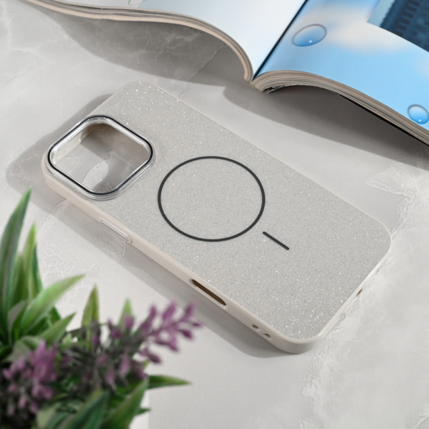 Torbica Magsafe Sparkle Dust za iPhone 16 Pro Max 6.9 srebrna - 221024