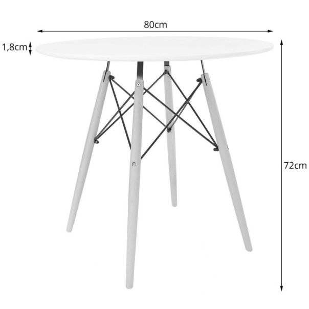 BOLZZ Torino okrugli sto 80 cm black - BOLTORTBLBLK