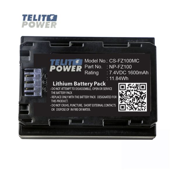 CAMERON SINO Baterija Li-Ion 7.4V 1600mAh NP-FZ100 za SONY kameru - EP3286556