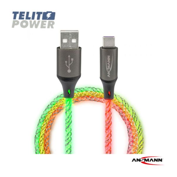 ANSMANN USB-A na USB-tip C kabl sa LED osvetljenjem 100cm ANSMANN - EP3283407