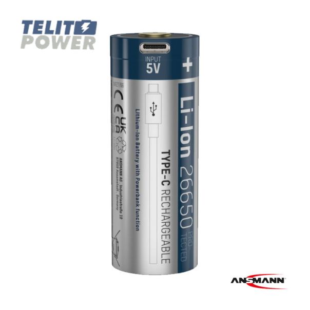 ANSMANN Punjiva Li-Ion 3.6V 5100mAh 26650 sa USB tip C ulazom za punjenje Ansmann - EP3283503