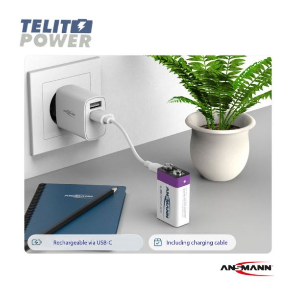 ANSMANN Punjiva Li-Ion 9V - block 400mAh sa USB tip C ulazom za punjenje Ansmann - EP3286287