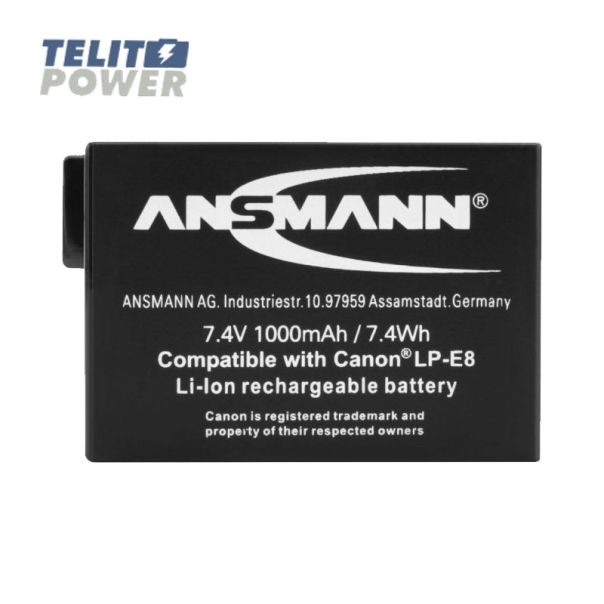 ANSMANN Baterija Li-Ion 7.4V 1000mAh za CANON kamere LP-E8 ANSMANN - EP3286191