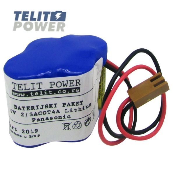 TELIT POWER Panasonic BR-2/3AGCT4A 6V 2400mAh Baterija za GE Fanuc CNC / PLC - EP3284058