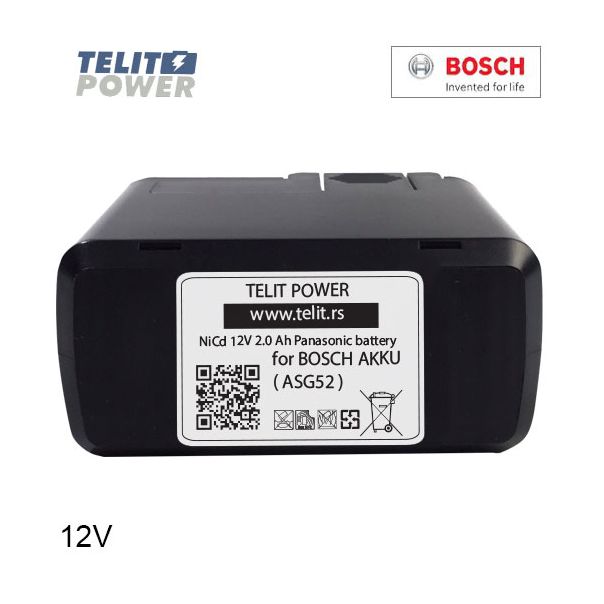 TELIT POWER 12V 2000mAh Panasonic - Baterija za ručni alat BOSCH tip 2 ASG 52 - EP3286805