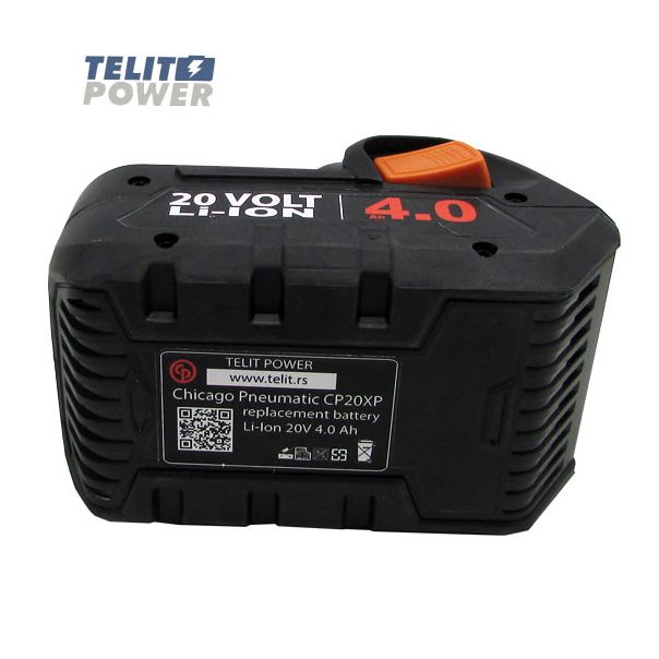 TELIT POWER Baterija za ručni alat Li-Ion 20V 4000mAh CHICAGO PNEUMATIC CP20XP40 - EP3283662