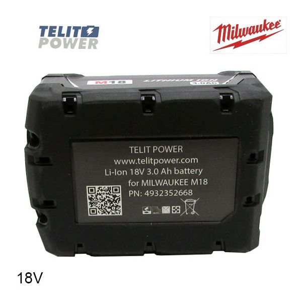 TELIT POWER Milwaukee M18 3.0Ah REDLITHIUM™ Baterija – Kompaktna snaga za profesionalce - EP3283758