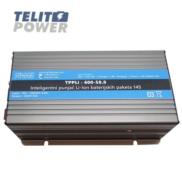 TELIT POWER Inteligentni punjač Li-Ion baterija TPPLi-600-58.8 600W / 58.8V / 10A - EP3283293