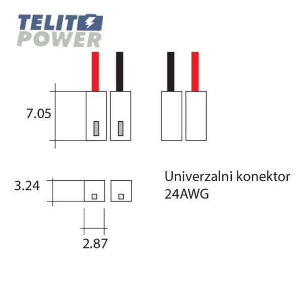 TELIT POWER Univerzalni Konektor 24AWG crni i crveni - EP3283056