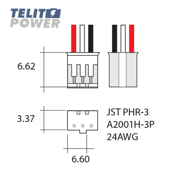 TELIT POWER Konektor JST PHR-3, 24AWG - EP3283746