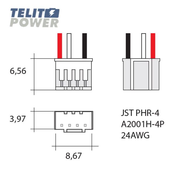 TELIT POWER Konektor JST PHR-4 24AWG - EP3284037