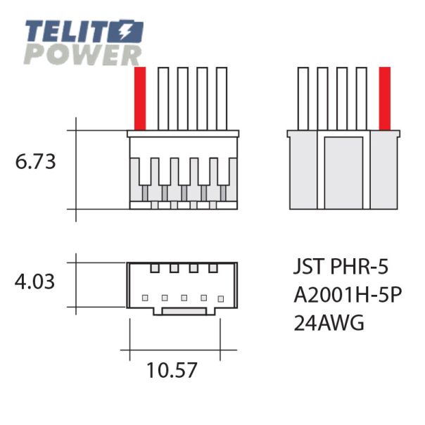 TELIT POWER Konektor JST PHR-5 24AWG - EP3285018
