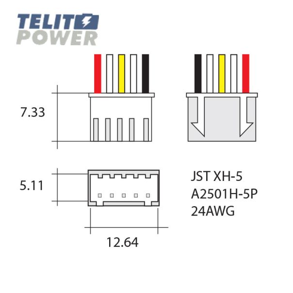 TELIT POWER Konektor JST XH-5 24AWG - EP3283215