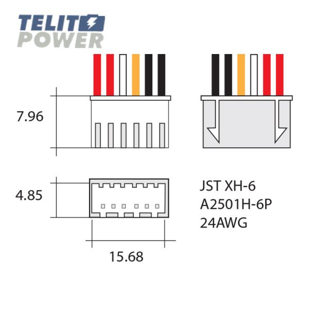TELIT POWER Konektor JST XH-6 24AWG - EP3286155