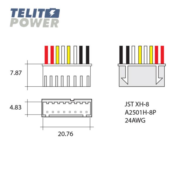 TELIT POWER Konektor JST XH-8 24AWG - EP3283992