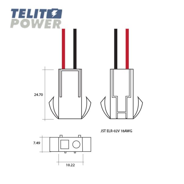TELIT POWER Konektor JST ELR-02V 18AWG - EP3284742