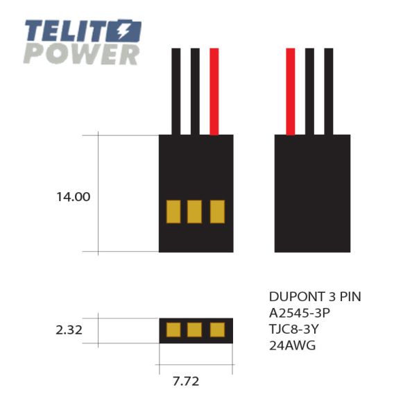 TELIT POWER Konektor A2545-3P. TJC8-3P 24AWG - EP3283575