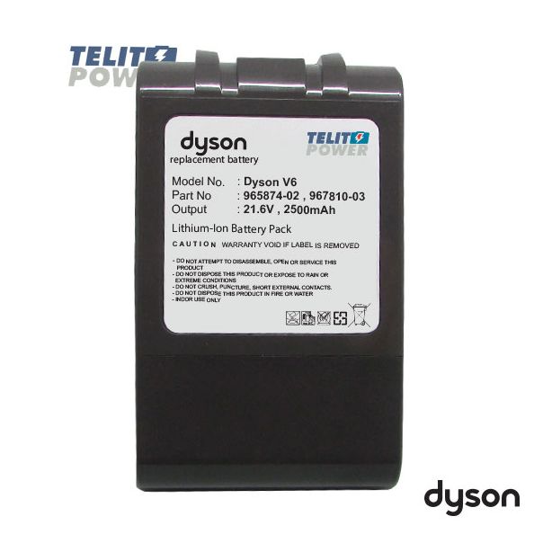 TELIT POWER DYSON V6 baterija za usisivač Li-Ion 21.6V 2500mAh 965874-02 - EP3285864