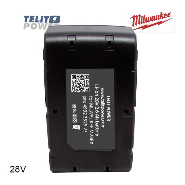 TELIT POWER Baterija za ručni alat MILWAUKEE M28 Li-Ion 28V 2600mAh - EP3284436