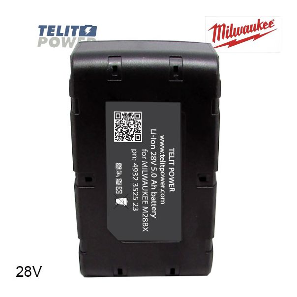 TELIT POWER Baterija za ručni alat MILWAUKEE M28 Li-Ion 28V 5000mAh - EP3283284