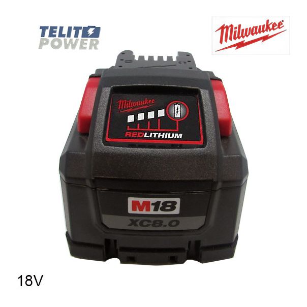 TELIT POWER Milwaukee REDLITHIUM M18 High Output 8Ah – 18V Li-Ion baterija - EP3284016