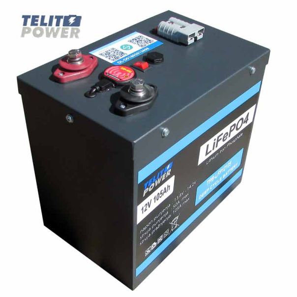 TELIT POWER Akumulator LiFePO4 12V 105Ah sa Bluetooth kontrolom u metalnom kućištu - EP3284475