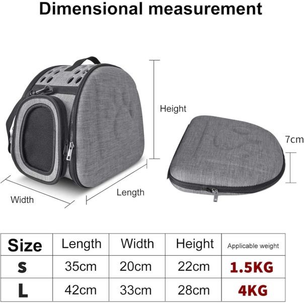 BOLZZ Transportna torba za kucne ljubimce lux dark gray - BOLPETBAGLCG-1