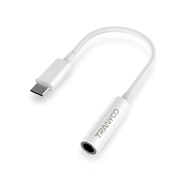 TRANYOO Audio adapter T-E6 USB Type C na 3.5mm, bela - EP3052016