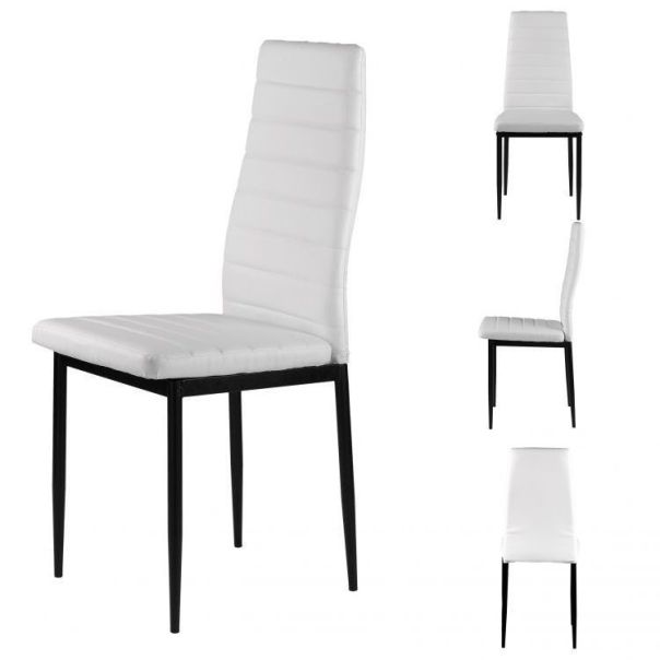 MODERNHOME Trepezarijske stolice set 4 kom tami eko koža white - DC855-4 WHITE
