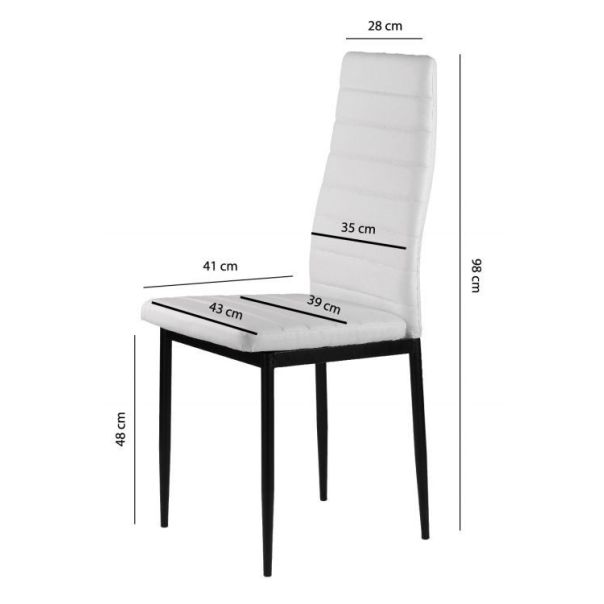 MODERNHOME Trepezarijske stolice set 4 kom tami eko koža white - DC855-4 WHITE