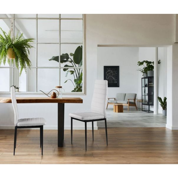 MODERNHOME Trepezarijske stolice set 4 kom tami eko koža white - DC855-4 WHITE