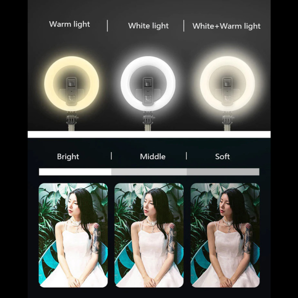 Tripod sa LED rasvetom R12 pink - 92207