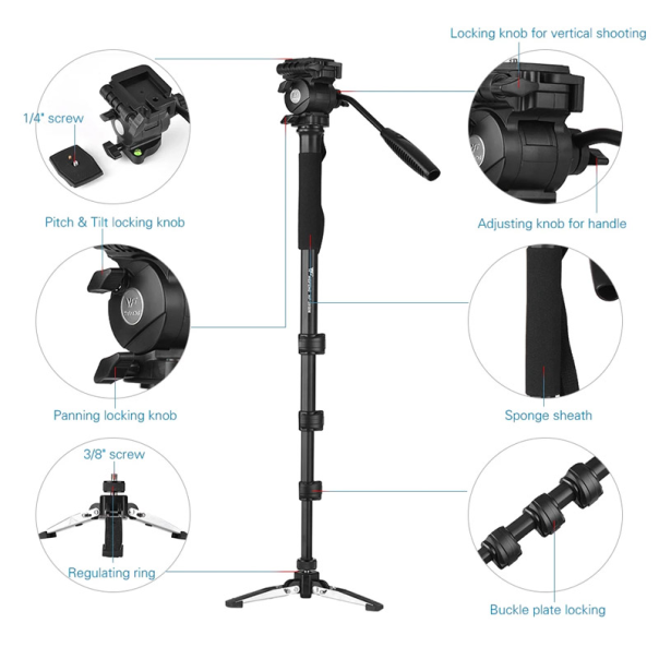 Monopod Weifeng WF-3958M profesionalni crni - 605972