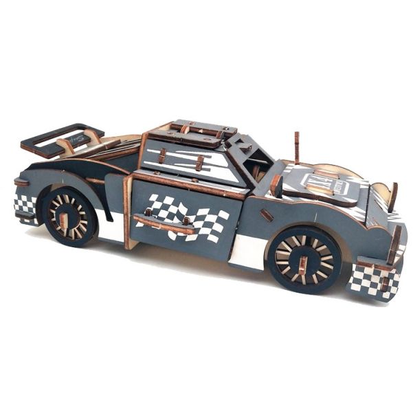 3d drvena slagalica - Trkački automobil - 50-1-1