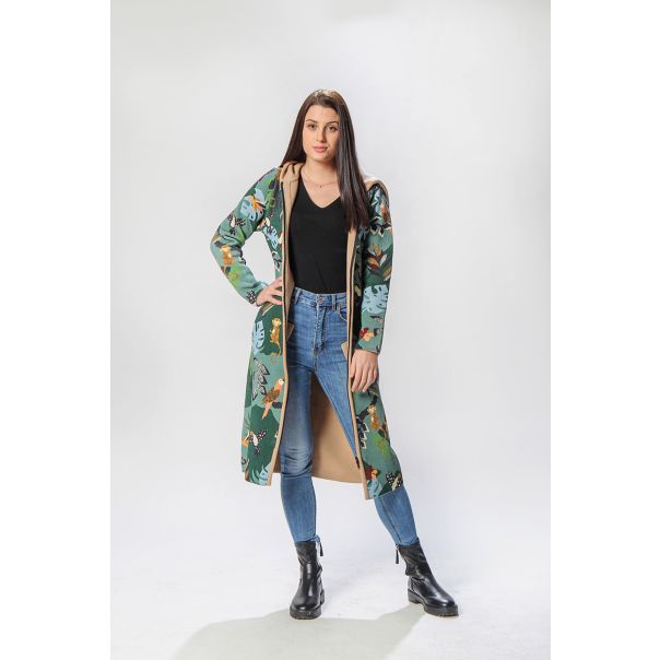 BAIKA Štrikani kaput za žene - Tropical - KOTRO