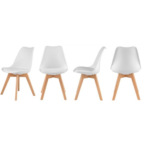 MODERNHOME Trpezarijske stolice set 4 kom filipo bela - PC-003 WHITE