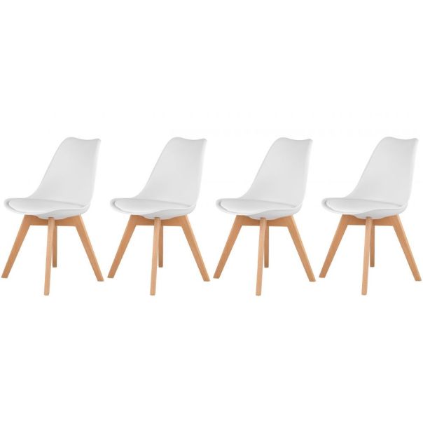 MODERNHOME Trpezarijske stolice set 4 kom filipo bela - PC-003 WHITE