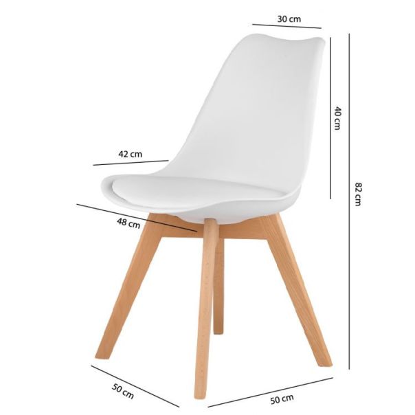 MODERNHOME Trpezarijske stolice set 4 kom filipo bela - PC-003 WHITE