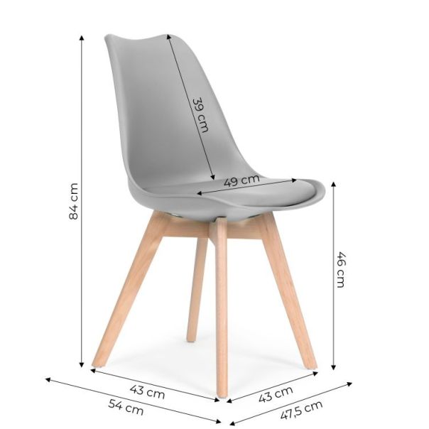 MODERNHOME Trpezarijske stolice set 4 kom filipo light grey 2 - PC-003 GREY-1