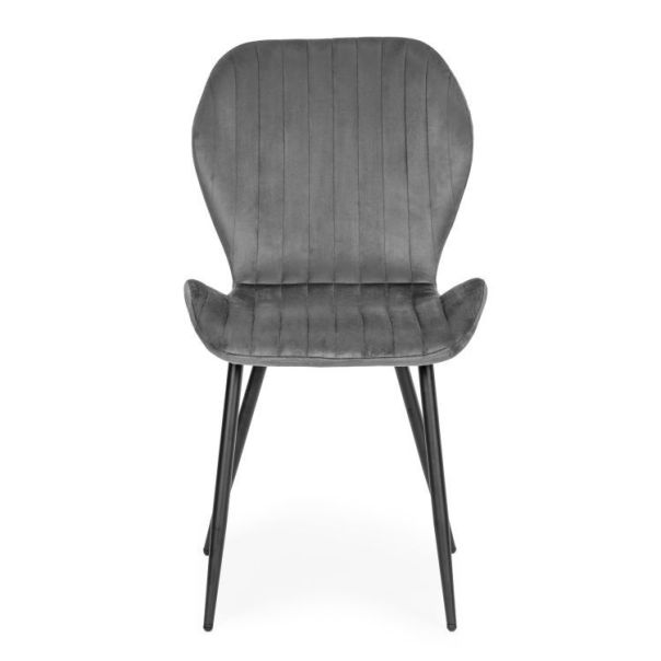 MODERNHOME Trpezarijske stolice set 4 kom velour siva - MC-188