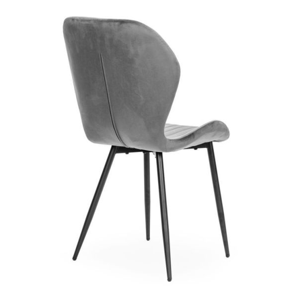 MODERNHOME Trpezarijske stolice set 4 kom velour siva - MC-188