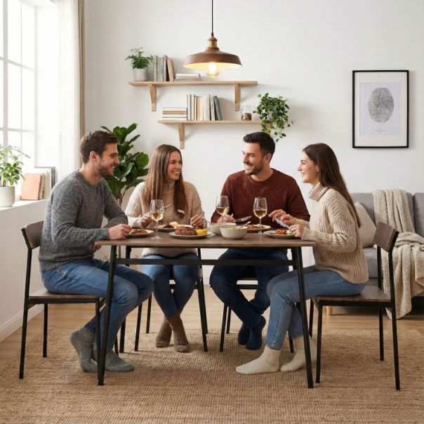 MODERNHOME Trpezarijski set sto + 4 stolice malmo - EP2828259