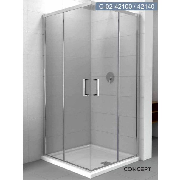 Concept Tuš kabina Element 100x140x195cm 6mm providno staklo, srebrni ram - 8895-c-42140