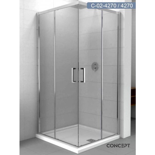 Concept Tuš kabina Element 70x70x195cm 6mm providno staklo, srebrni ram - 8355-8355
