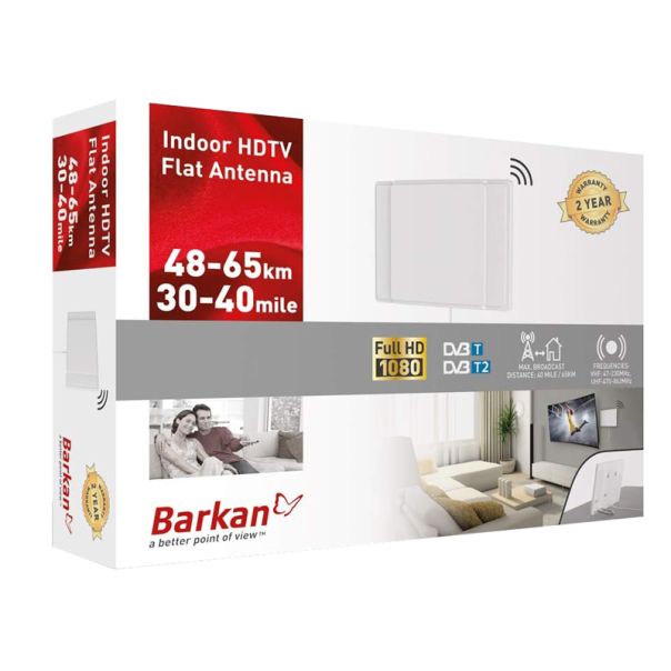 BARKAN Antena AF40P.W Indoor HDTV Flat TV do 65 km - TVZ02645