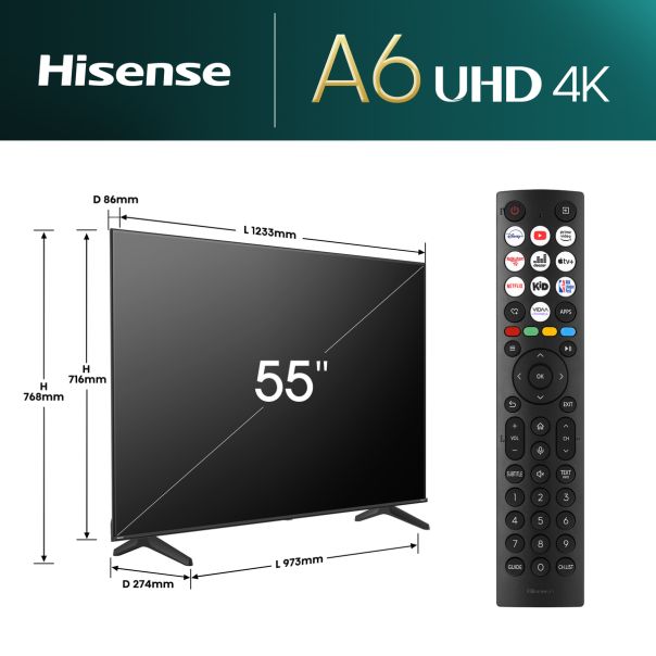HISENSE Televizor 55A6N, Ultra HD, Smart - TVZ02721
